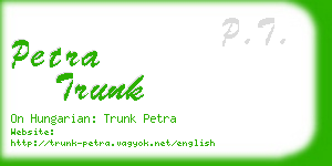 petra trunk business card